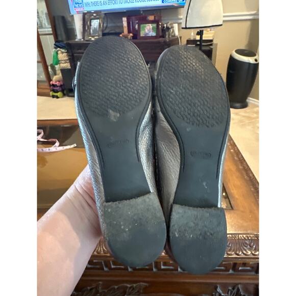 Women’s Coach Pewter Leather Loafer. Size 6.5